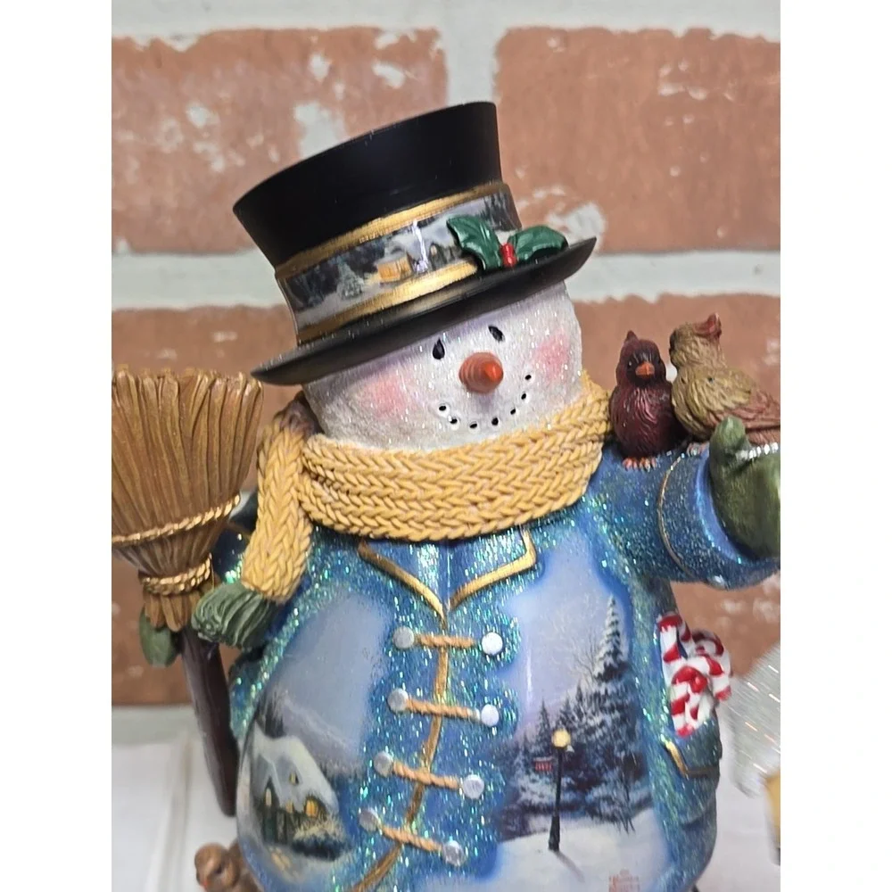 Thomas Kinkade White Christmas Snowman Bradford Editions Winter Wonderland‎